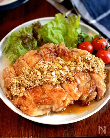 【揚げ鶏の香味だれ油淋鶏】揚げない！カリッとジューシー！