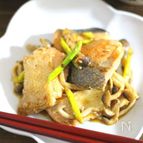 鮭ときのこのオイバター炒め。