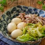 ＊豚バラと春キャベツとゆで卵の煮もの＊