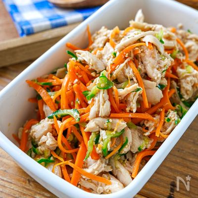 【無限に食べれる】レンチン蒸し鶏の中華サラダ☆作り置きにも♪