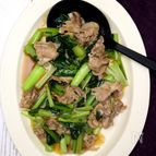 豚肉と青菜のラー油炒め。