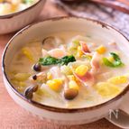 【白菜とベーコンの豆乳スープ】白菜ぺろり♡まろやかなコク♪