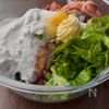 【ライスペーパーのパリパリ鯖焼き】節約/かさましの工程1