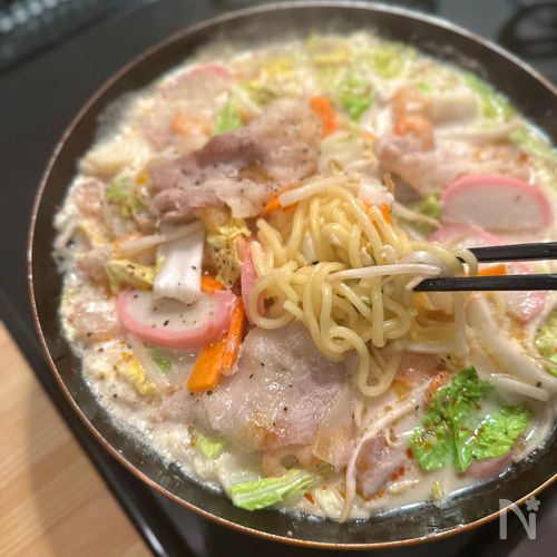【電子レンジレシピ】野菜たっぷりちゃんぽん!