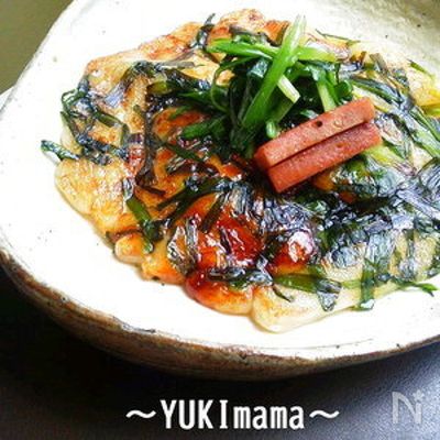 スパムとにらの美味しいお餅
