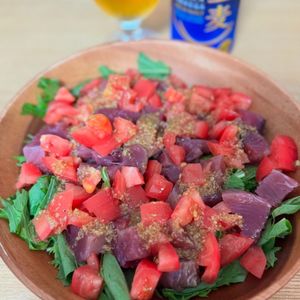 Tsuneaki Okadaの作ってみた!投稿(【カツオと水菜の和風ごまサラダ】手作りドレッシングで♪)