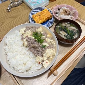 お腹空いたねこの作ってみた!投稿(【男子喜ぶ！うま塩ねぎ麻婆豆腐】丼にしても♪)