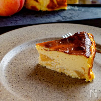 【桃バスクチーズケーキ】 分かりやすく、丁寧に解説！