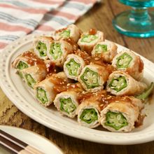 シャキネバ食感！さっぱり♪オクラの肉巻き梅照り焼き