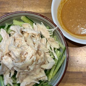 くだもの大好き🧡の作ってみた!投稿(濃厚タレで絶品♪くずし豆腐のバンバンジーサラダ)