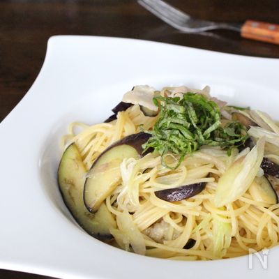 なすとみょうがの和風スパゲティ