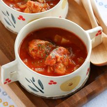 《さば缶とトマトジュースで》さばと根菜のトマトカレースープ