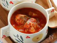《さば缶とトマトジュースで》さばと根菜のトマトカレースープ