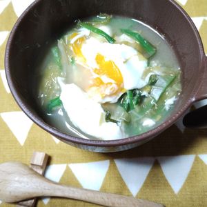 M＊Pの作ってみた!投稿(キャベツと豆腐の巣ごもりチゲスープ《低糖質》)