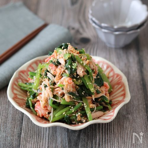 【小松菜のコク旨サラダ】旨味たっぷり!レンチン簡単!激旨!