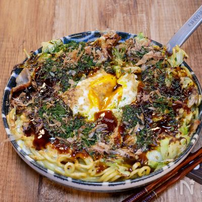我が家の定番「玉玉卵モダン焼き」