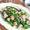 しいたけとベーコンのほうれん草ソテー【旨みたっぷり】