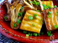 厚揚げと舞茸の焦がしバター醤油『柚子胡椒で差がつく一品』