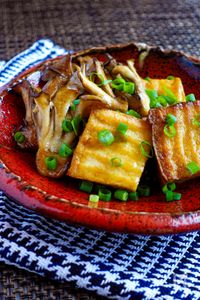 厚揚げと舞茸の焦がしバター醤油『柚子胡椒で差がつく一品』