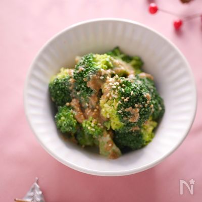 ブロッコリーの胡麻和え　練りごま×すりごま　Ｗでこく旨！