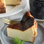 【水切り醤油麹ヨーグルトで和風バスクチーズケーキ】