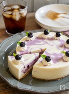 【ブルーベリーレアチーズケーキ】オーブン不要！お祝いにも！