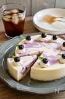 【ブルーベリーレアチーズケーキ】オーブン不要!お祝いにも!