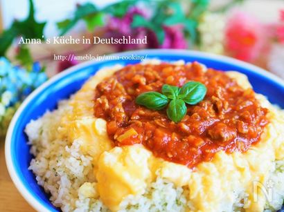 ミートソース活用術♪【ミートソースオムライス】