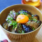 ナスとさんまのかば焼き丼 缶詰活用レシピ