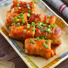 肉巻き厚揚げの甘辛照り焼き【お酢がポイント♪ご飯がススム】