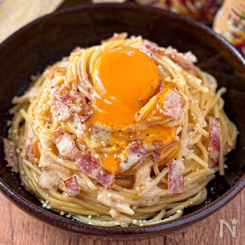 【別茹で不要◎フライパン1つで♪】和風カルボナーラ