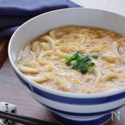 生姜たっぷりのとろとろかきたまうどん