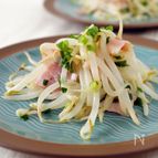 もやしとベーコンの塩レモン和え