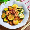 豚肉とズッキーニの甘辛ガリマヨ炒め