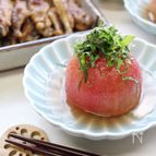 チャチャっとできる♬白だし仕立てのトマトのおひたし