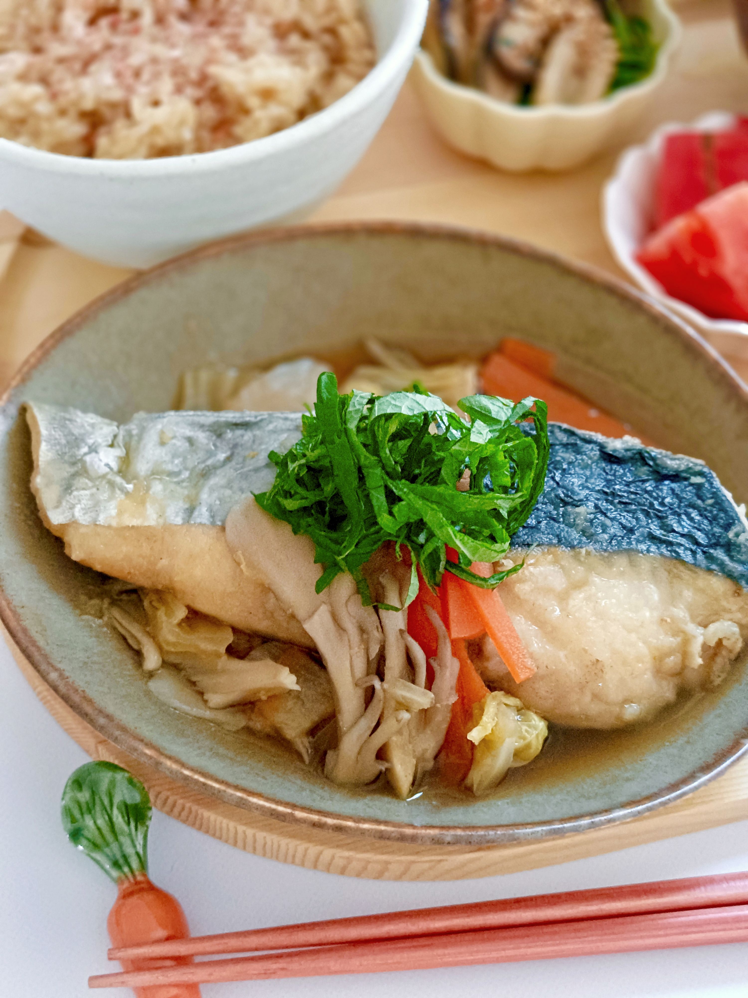 体ぽかぽか♡鰆と白菜の生姜だし仕立て【旬のヘルシーおかず