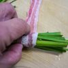 薄切り豚肉で作るニラネギ巻き焼梅ポン酢かけの工程1