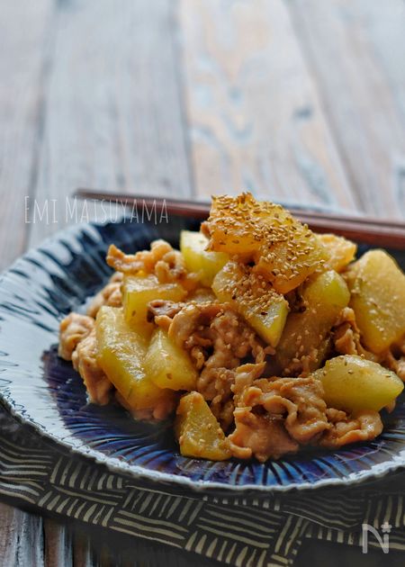 ＊冬瓜と豚肉のにんにく味噌炒め＊