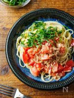 【青じそ香る♪】トマトとツナのやみつき無限パスタ！