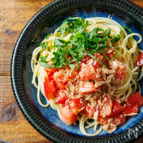 【青じそ香る♪】トマトとツナのやみつき無限パスタ!