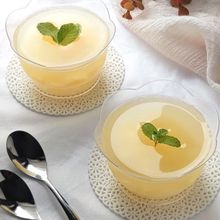 ホエイと桃缶シロップでぷるぷる桃ゼリー。