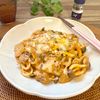 のりのり🐾🎀🤍の作ってみた!投稿(チーズがとろり♪キムチと挽肉の焼きうどん)