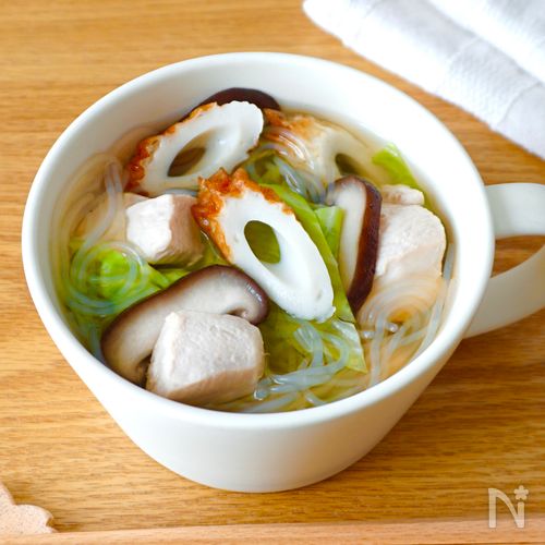 【鶏とちくわの春雨スープ】低カロリーでダイエットにピッタリ！