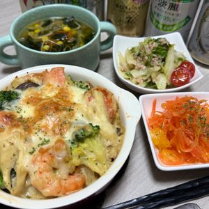 みーこの作ってみた!投稿(鮭ときのこの豆乳グラタン)