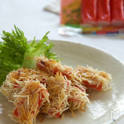 カニかまのパリパリそうめん焼き【簡単・作り置き】