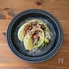 シンプルにおいしい♪ 焼き白菜のカリカリベーコンのせ