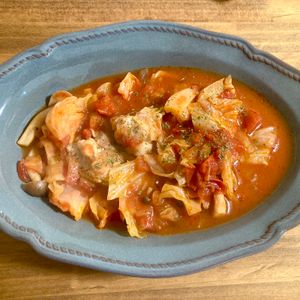 ゆかりの作ってみた!投稿(【コクうま！】鶏とキャベツのトマト煮込み)