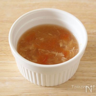 【離乳食中期】ツナとトマトのスープ