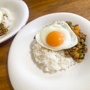 ゆかりの作ってみた!投稿(なすのガパオライス│たっぷり野菜で大満足なアジアンごはん)