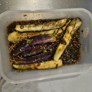 ミナの作ってみた!投稿(レンジで完成‼︎『茄子の旨だれ浸し』激うま１分副菜♡)